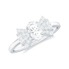 Rosec Jewels-Oval Cut Moissanite Solitaire Designer Engagement Ring in Gold