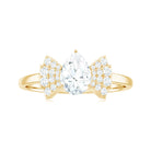 Rosec Jewels-Pear Shaped Moissanite Solitaire Designer Engagement Ring in Gold