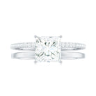 Rosec Jewels-Princess Cut Solitaire Moissanite Double Band Engagement Ring