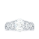 Rosec Jewels-Oval Cut Moissanite Solitaire Antique Style Ring in Gold