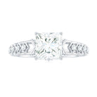 Rosec Jewels-Princess Cut Certified Moissanite Gold Solitaire Engagement Ring