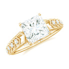 Rosec Jewels-Princess Cut Certified Moissanite Gold Solitaire Engagement Ring