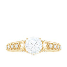 Rosec Jewels-Cushion Cut Certified Moissanite Gold Solitaire Engagement Ring