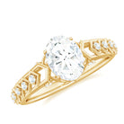 Rosec Jewels-Oval Cut Certified Moissanite Gold Solitaire Engagement Ring