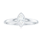 Rosec Jewels-Bezel Set Marquise Cut Moissanite Solitaire Promise Ring in Spilt Shank