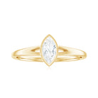 Rosec Jewels-Bezel Set Marquise Cut Moissanite Solitaire Promise Ring in Spilt Shank