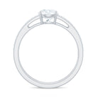 Rosec Jewels-Round Cut Solitaire Moissanite Engagement Double Band Ring