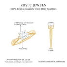 Rosec Jewels-Princess Cut Moissanite Simple Solitaire Engagement Ring for Girlfriend