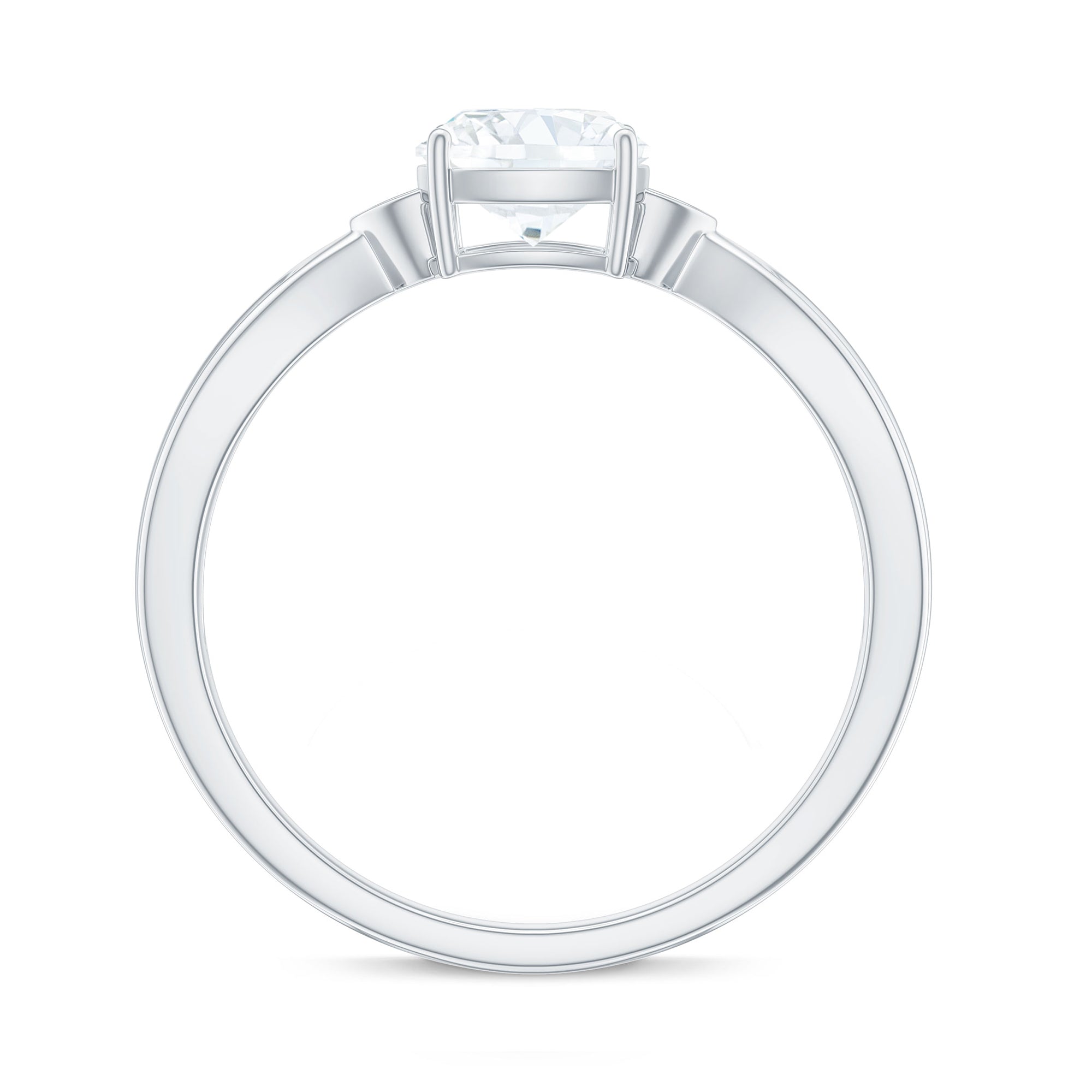 Rosec Jewels-Cushion Moissanite Solitaire Engagement Ring