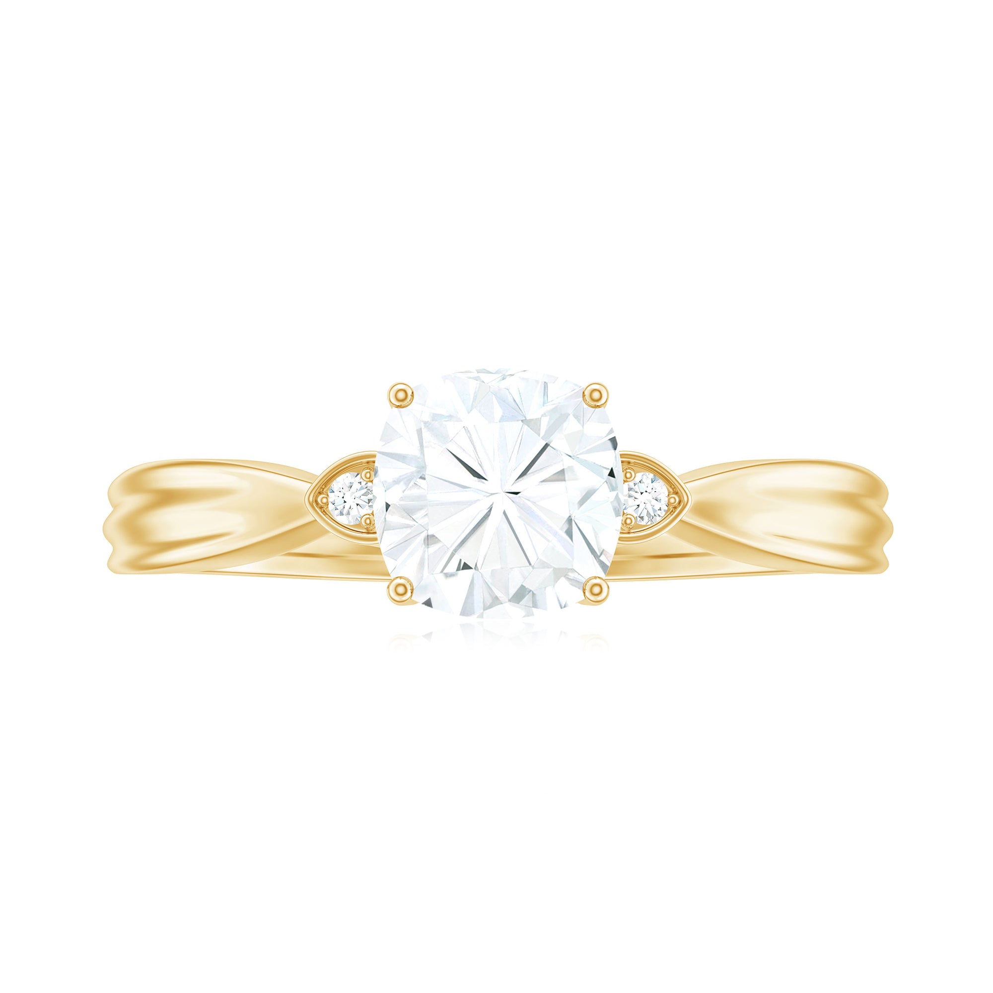 Rosec Jewels-Cushion Moissanite Solitaire Engagement Ring