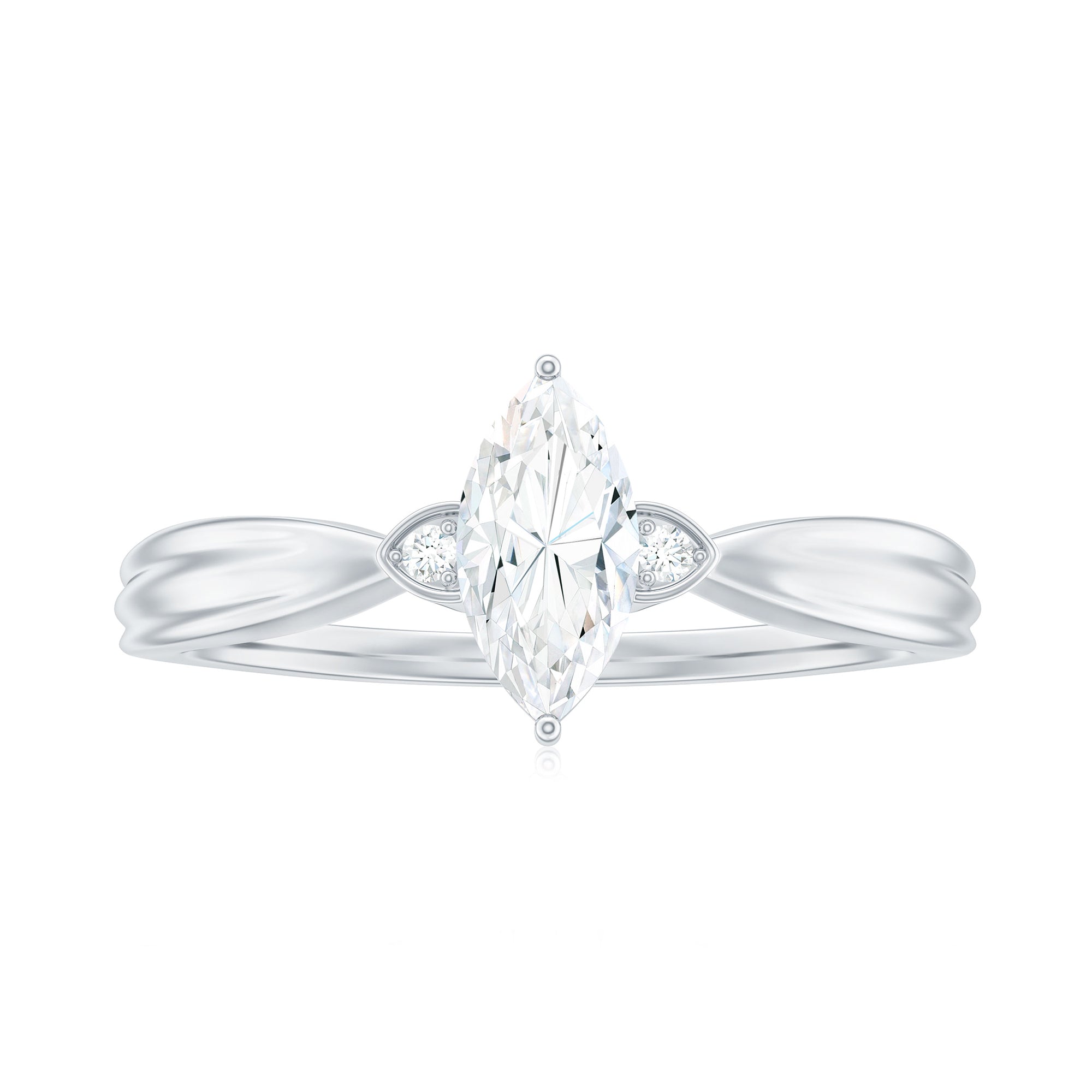 Rosec Jewels-Marquise Moissanite Simple Solitaire Engagement Ring