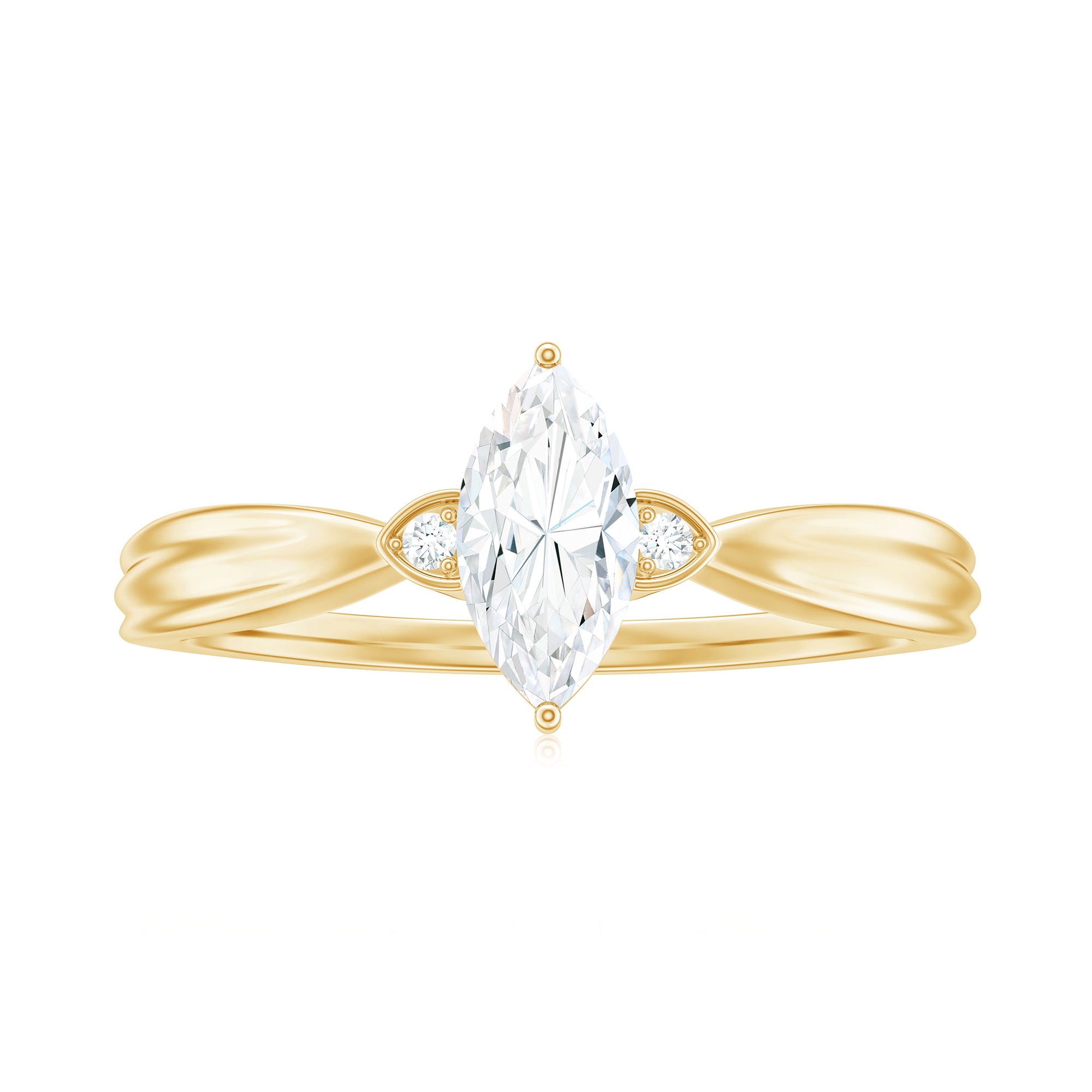 Rosec Jewels-Marquise Moissanite Simple Solitaire Engagement Ring