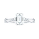 Rosec Jewels-Emerald Cut Moissanite Simple Solitaire Engagement Ring for Girlfriend