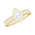 Rosec Jewels-Marquise Cut Moissanite Solitaire Engagement Ring in Bezel Setting