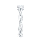 Rosec Jewels-Cushion Cut Moissanite Solitaire Braided Promise Ring