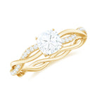 Rosec Jewels-Cushion Cut Moissanite Solitaire Braided Promise Ring