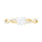 Rosec Jewels-Cushion Cut Moissanite Solitaire Braided Promise Ring