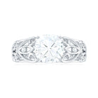 Rosec Jewels-Cushion Cut Moissanite Solitaire Antique Style Ring in Gold