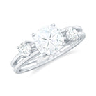 Rosec Jewels-Cushion Cut Moissanite Double Band Promise Ring in Gold