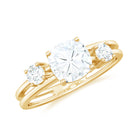 Rosec Jewels-Cushion Cut Moissanite Double Band Promise Ring in Gold