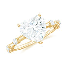 Rosec Jewels-Large Heart Shape Moissanite Solitaire Engagement Ring in Gold