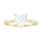 Rosec Jewels-Large Heart Shape Moissanite Solitaire Engagement Ring in Gold