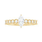 Rosec Jewels-Marquise Cut Moissanite Solitaire Ring with Side Stones