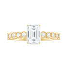 Rosec Jewels-Emerald Cut Moissanite Solitaire Ring with Side Stones