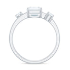 Rosec Jewels-Emerald Cut Moissanite Double Band Promise Ring in Gold