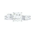 Rosec Jewels-Princess Cut Moissanite Double Band Promise Ring in Gold