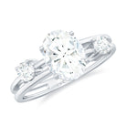 Rosec Jewels-Oval Cut Moissanite Double Band Promise Ring in Gold