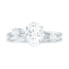 Rosec Jewels-Oval Cut Moissanite Double Band Promise Ring in Gold