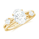 Rosec Jewels-Oval Cut Moissanite Double Band Promise Ring in Gold