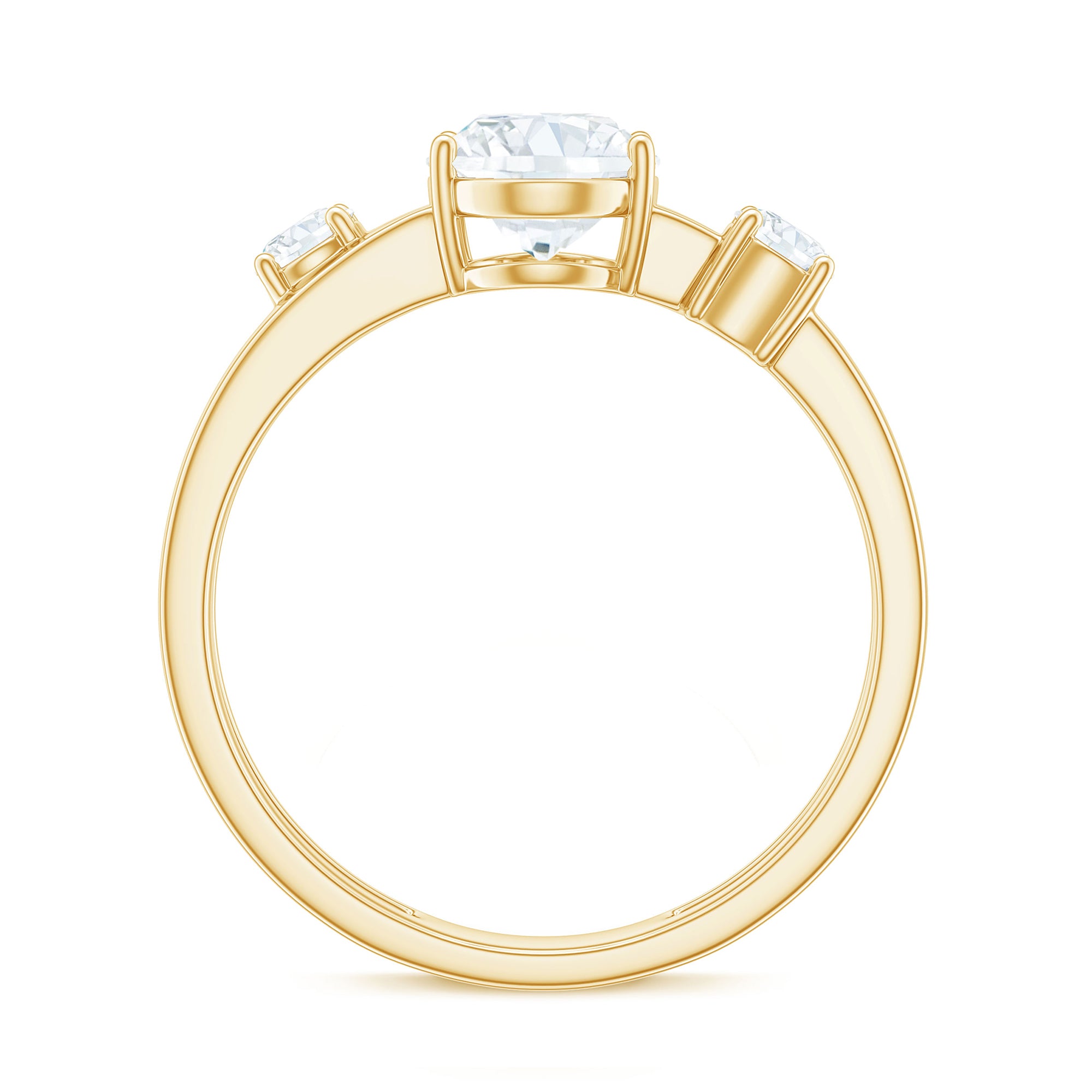 Rosec Jewels-Oval Cut Moissanite Double Band Promise Ring in Gold