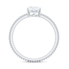 Rosec Jewels-Oval Cut Moissanite Solitaire Ring with Beaded Details