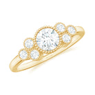 Rosec Jewels-Round Shape Moissanite Designer Ring in Gold