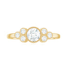 Rosec Jewels-Round Shape Moissanite Designer Ring in Gold