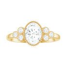 Rosec Jewels-Oval and Round Cut Moissanite Designer Ring in Gold