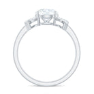 Rosec Jewels-Round Cut Moissanite Solitaire Ring in Spilt Shank