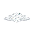 Rosec Jewels-Round Cut Moissanite Solitaire Ring in Spilt Shank