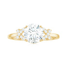 Rosec Jewels-Round Cut Moissanite Solitaire Ring in Spilt Shank