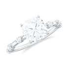 Rosec Jewels-Large Cushion Cut Moissanite Solitaire Engagement Ring in Gold