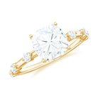 Rosec Jewels-Large Cushion Cut Moissanite Solitaire Engagement Ring in Gold