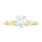 Rosec Jewels-Large Round Shape Moissanite Solitaire Engagement Ring in Gold