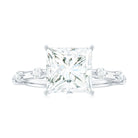 Rosec Jewels-Large Princess Cut Moissanite Solitaire Engagement Ring in Gold