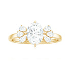 Rosec Jewels-Oval Cut Moissanite Solitaire Engagement Ring with Trio