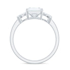 Rosec Jewels-Emerald Cut Moissanite Solitaire Ring in Spilt Shank