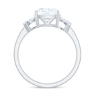 Rosec Jewels-Cushion Cut Moissanite Solitaire Ring in Spilt Shank