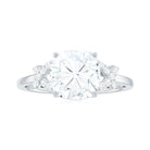 Rosec Jewels-Cushion Cut Moissanite Solitaire Ring in Spilt Shank