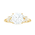 Rosec Jewels-Cushion Cut Moissanite Solitaire Ring in Spilt Shank